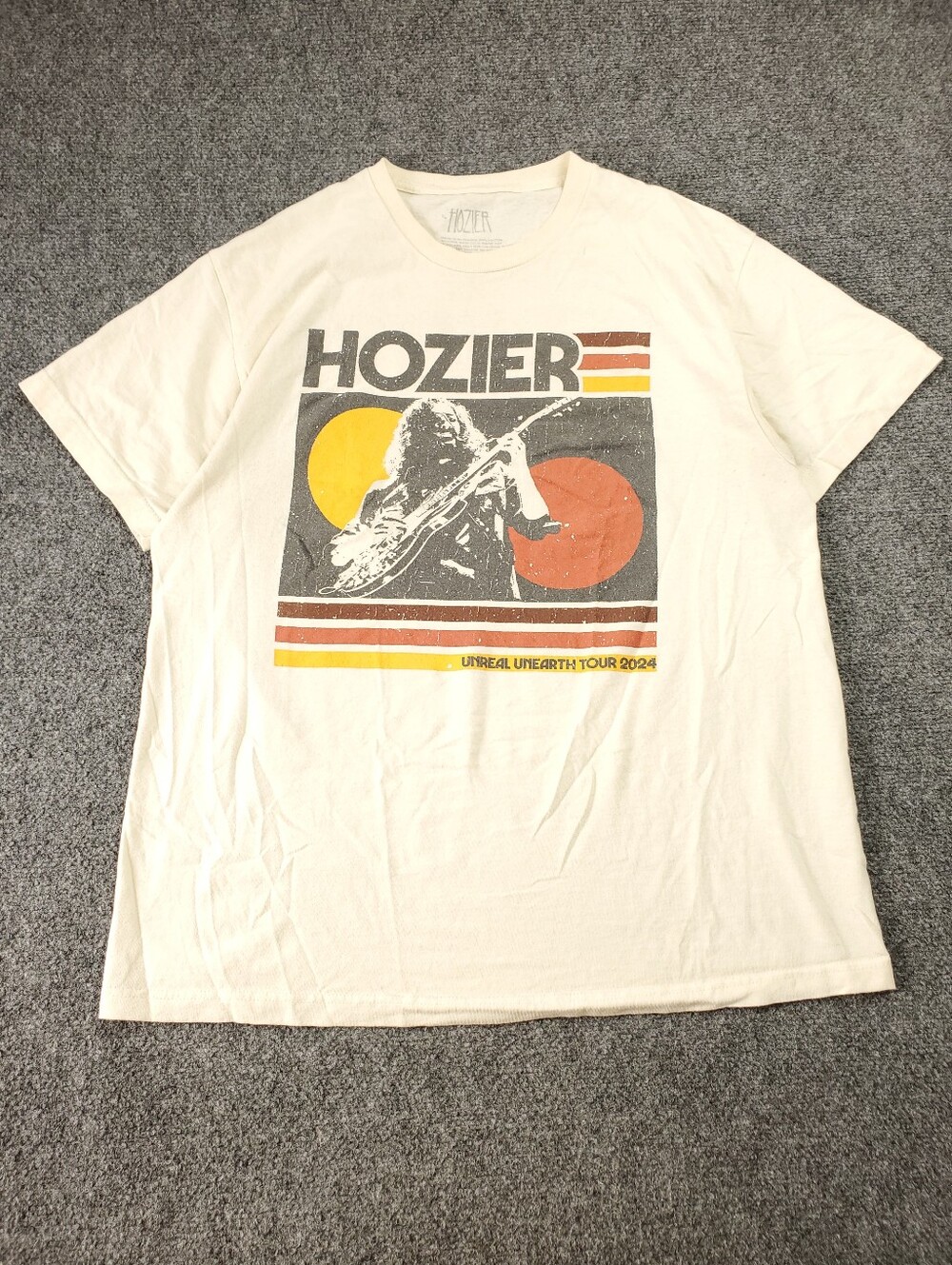 Hozier Unreal Unearth Tour 2024 T Shirt Large Cream Tour Dates Double Sided